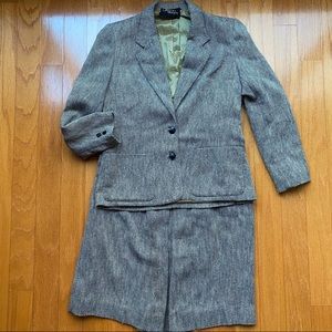 Black,silver and  gold raw silk suit